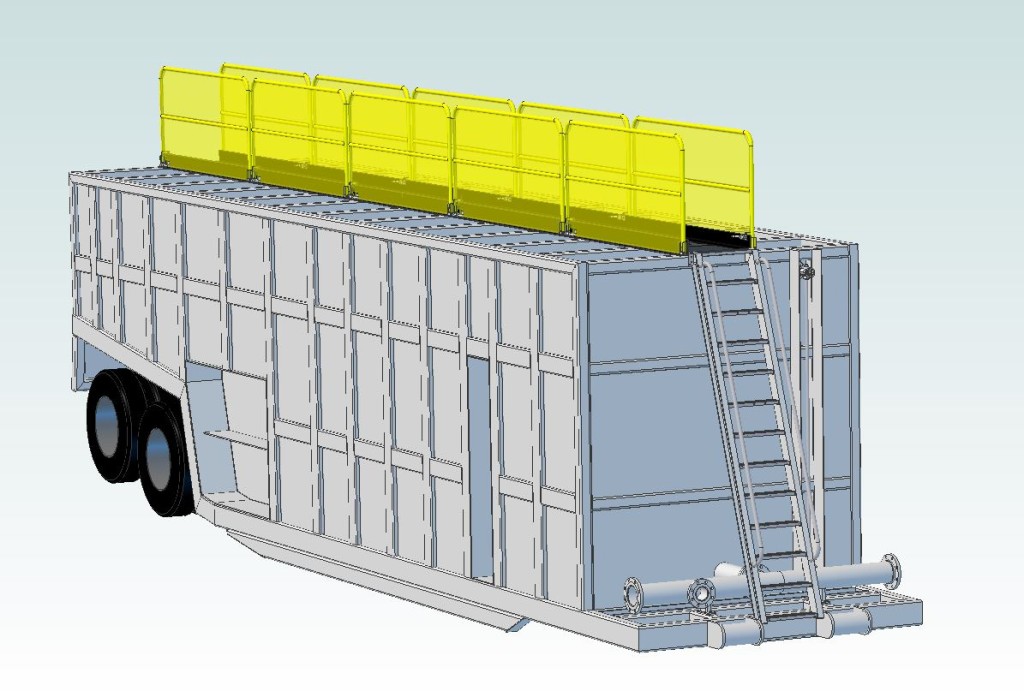 Open Top Frac Tank with Handrails Lowered - 1