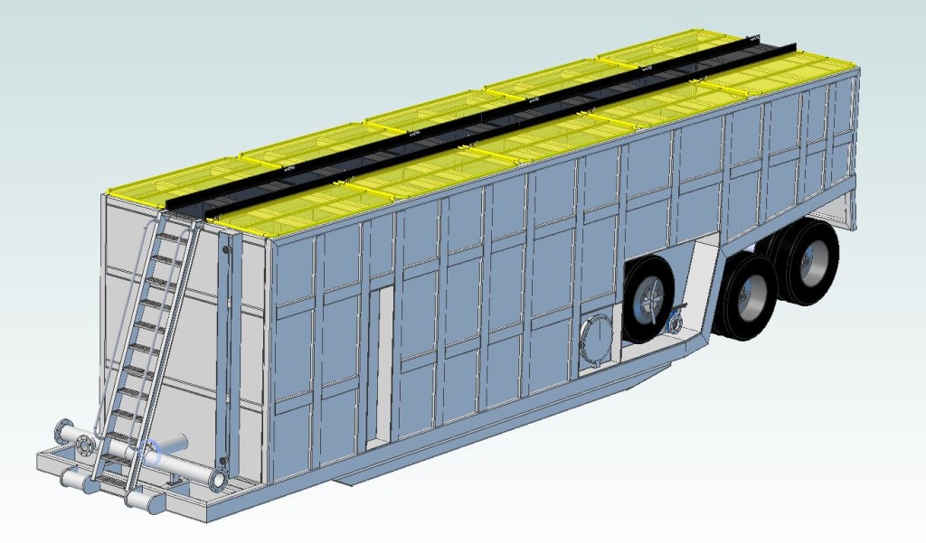 Open Top Frac Tank with Handrails Lowered