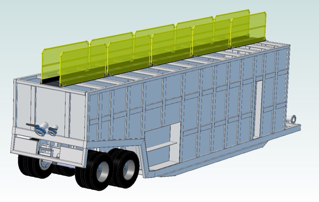 Open Top Frac Tank with Handrails Raised